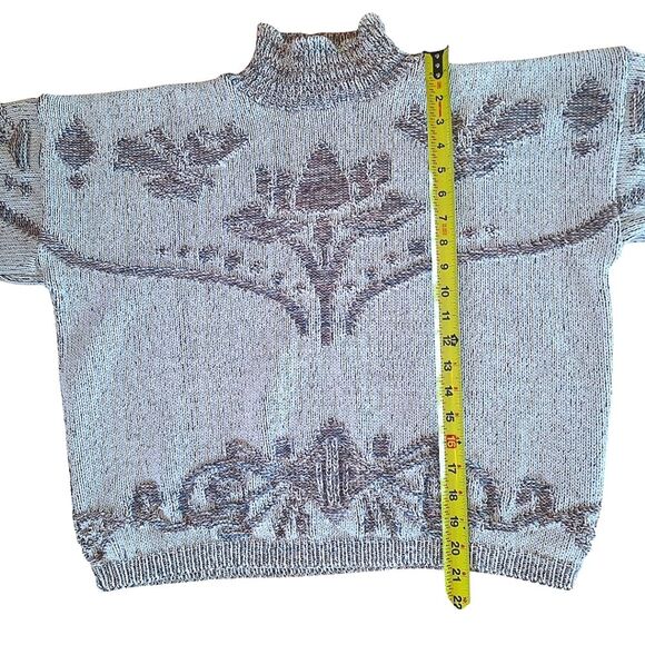 David Brett Vintage Floral Pattern Sweater Knitted Cotton Made in USA size Large - Picture 10 of 16